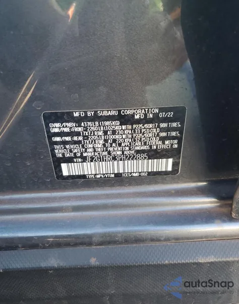 2023 Subaru Crosstrek Sport z USA, uszkodzony, nr VIN JF2GTHRC3PH222885